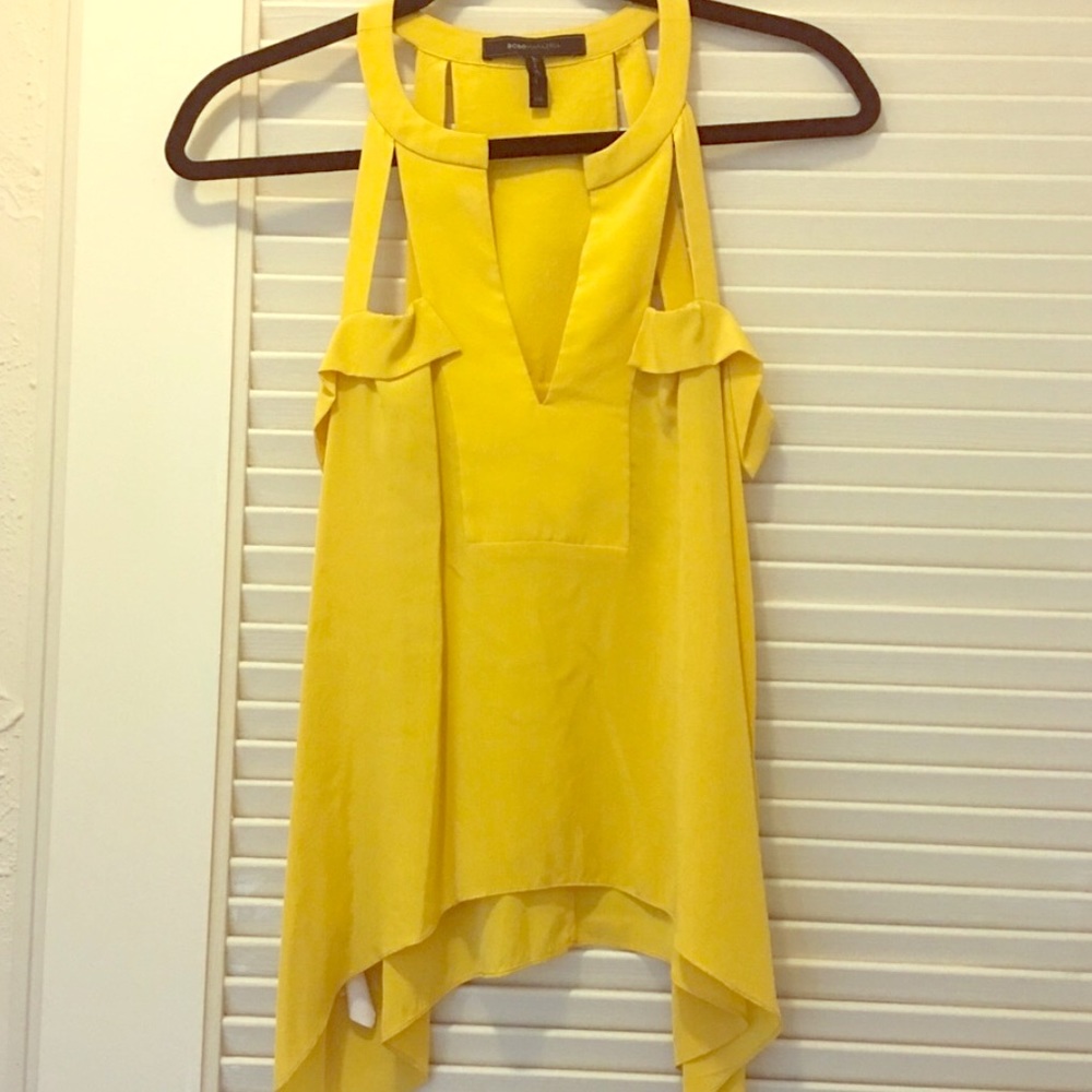 BCBGMaxAzria Yellow Blouse - XXS